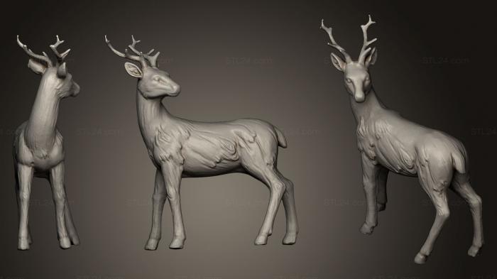 Статуэтки животных (Олень 2, STKJ_0521) 3D модель для ЧПУ станка
